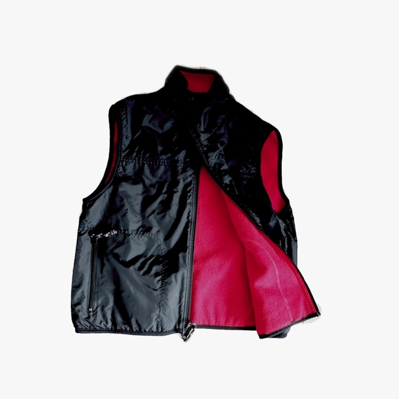 Free Country Womens Reversible Red Fleece/Black Zip Vest Size S - Picture 4 of 8